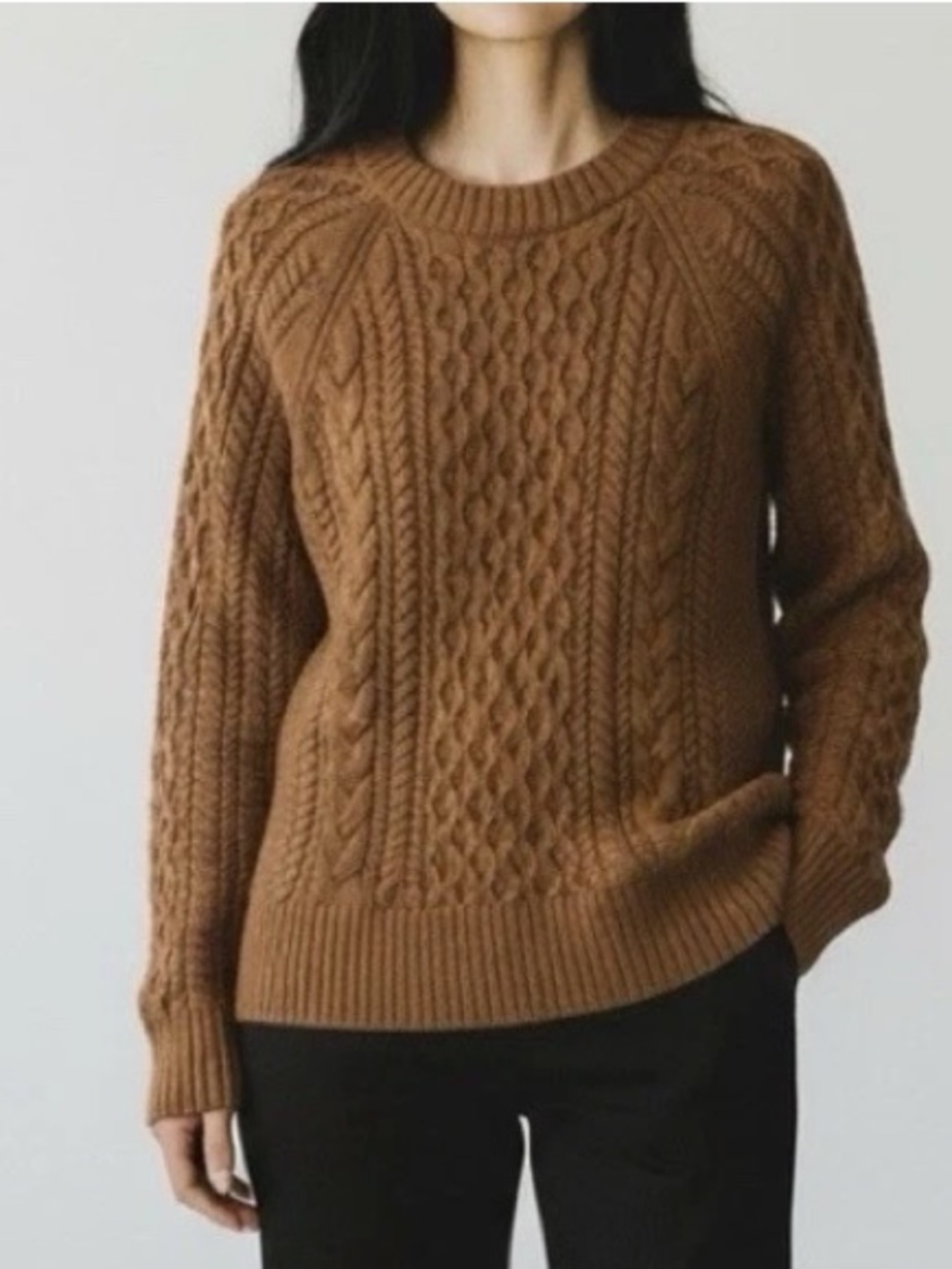 J. Crew Fisherman Women’s Cable Knit Crewneck Chunky Sweater Size M